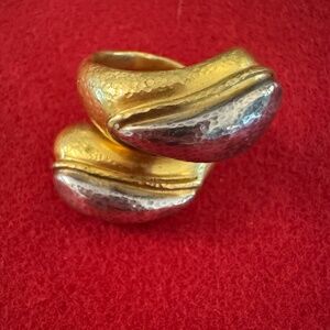Vaubel Designs Double Band Ring with Silver Inlay